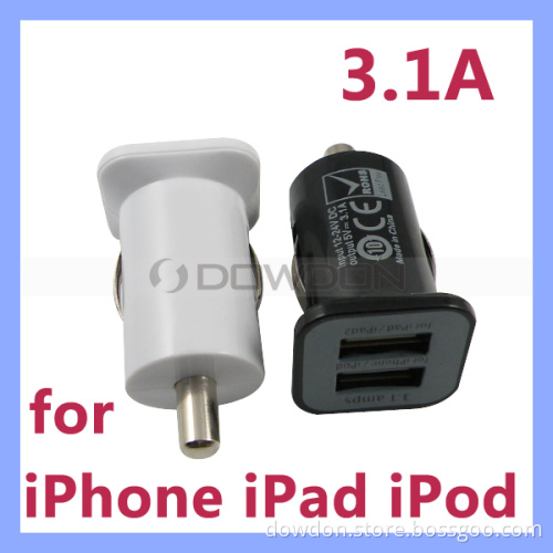Usams 3.1A Double Dual USB Car Charger Adapter for iPhone, iPad, iPod (CAR-04)